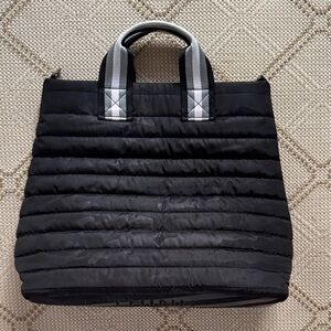 Think Roylyn, Black Quilted Tote Bag with strap, crossbody, GUC